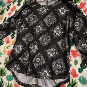 black patterned active shirt